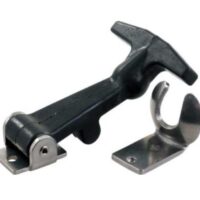 JR Products Hood Latch with Bracket, Rubber, Silver and Black