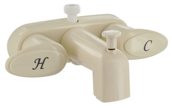 Phoenix Products Bathtub Faucet, 4 Inch Wall Mount, White