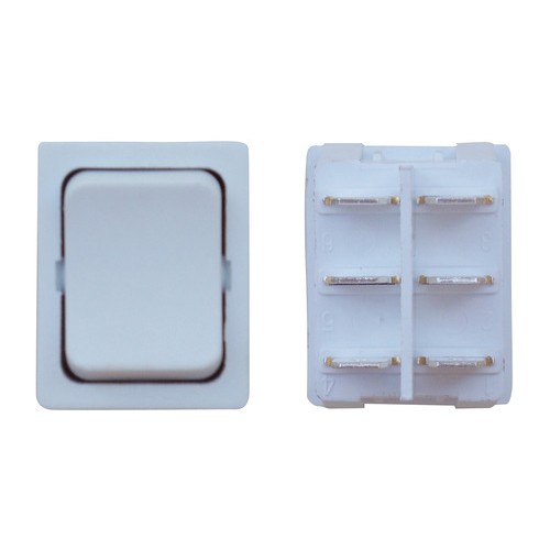 Valterra Push Button Switch, DPDT Heavy-Duty, 3 Amp, White