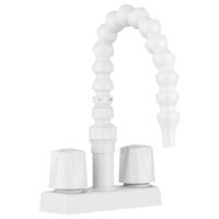 Dura Faucet RV Lavatory Faucet, Single Hole Deck Mount, High Arc Spout, White