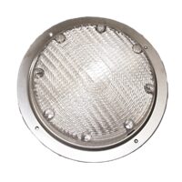 Arcon LED Porch Light, 8-1/2" Round, 27W, Clear Lens, Silver Base
