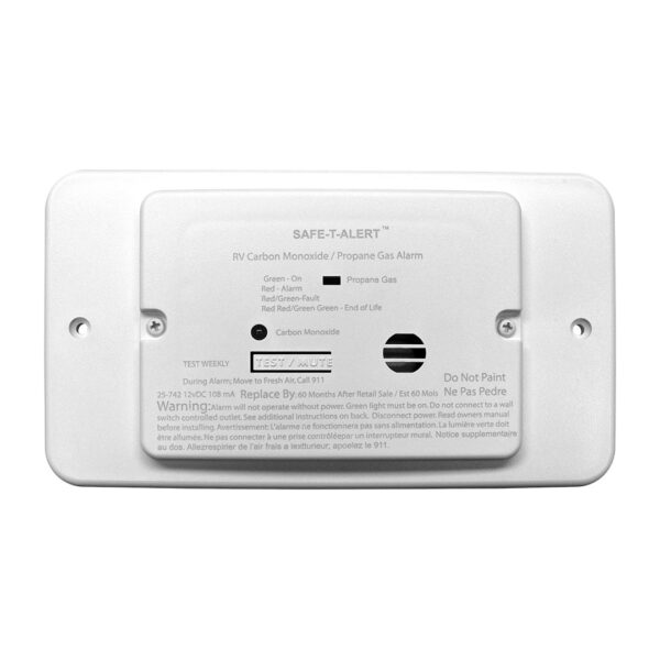 MTI Industries Carbon Monoxide and Propane Detector, White, 12 Volt Hardwire, with Valve
