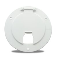 B&B Molders Electrical Cord Hatch, 5-1/8 Inch Round, Polar White