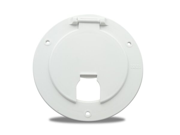 B&B Molders Electrical Cord Hatch, 5-1/8 Inch Round, Polar White