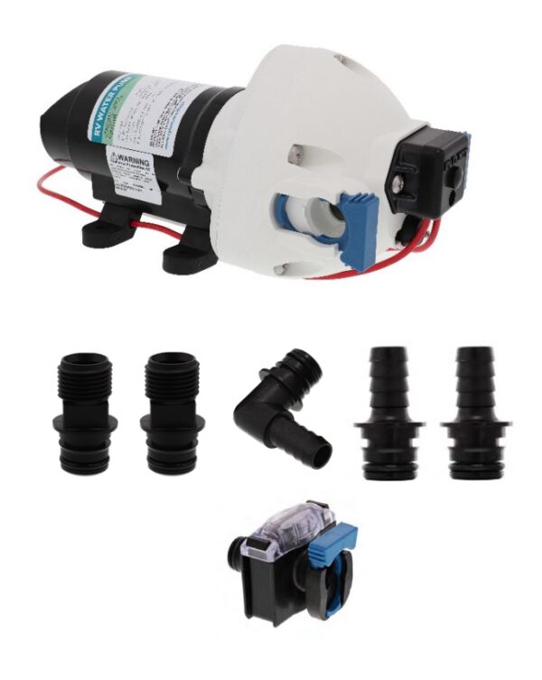 Flojet 12V Fresh Water Pump, 2.9 GPM, 50 PSI, Self-Priming