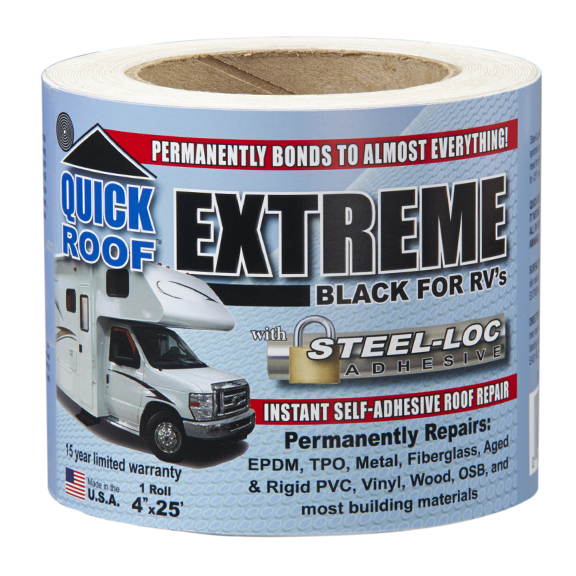 CoFair Quick Roof Repair Tape, Black, 25 Feet x 4 Inch