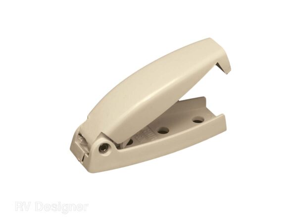 RV Designer Round Edge Door Catch, 2-1/5 Inch, Colonial White, Set of 2