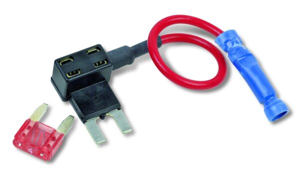 WirthCo Inline Fuse Holder, Mini Dual-Blade, 5-Inch Lead, Black