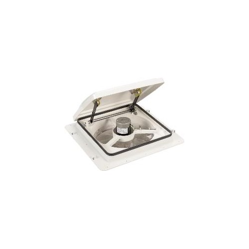MaxxAir Manual Roof Vent 14x14 Inch with 4-Speed Exhaust Fan, White