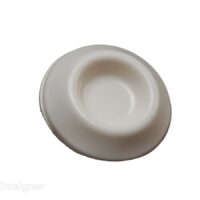 RV Designer Door Stop Bumper, White Plastic, Peel-and-Stick, Set of 2