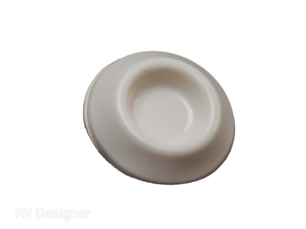 RV Designer Door Stop Bumper, White Plastic, Peel-and-Stick, Set of 2