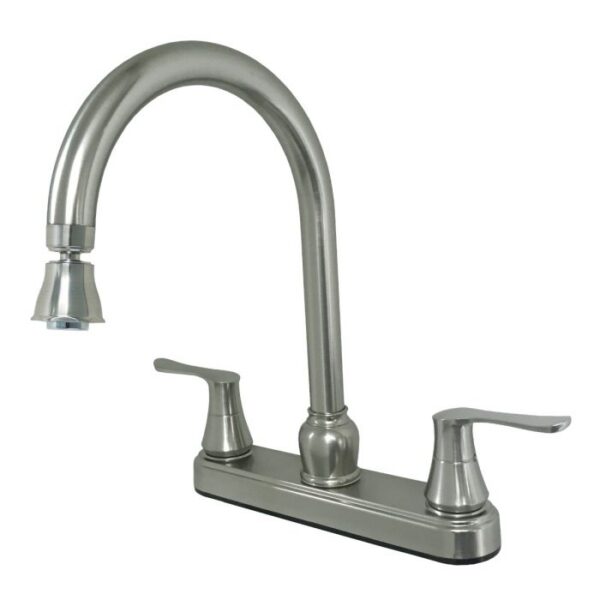 Empire 8-Inch Kitchen Faucet, High Arc Gooseneck, Brushed Nickel
