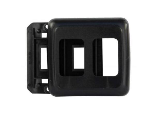 JR Products Double Switch Opening Faceplate, Black