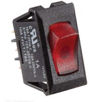 RV Designer 14V 10A Rocker Switch with Red Light, Black