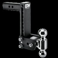B&W Trailer Hitch Ball Mount, 2 Inch Receiver, 9 Inch Drop, Dual Balls, Black