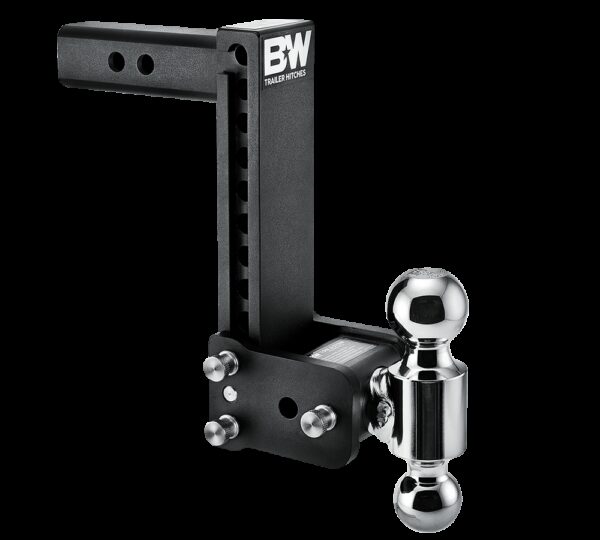 B&W Trailer Hitch Ball Mount, 2 Inch Receiver, 9 Inch Drop, Dual Balls, Black