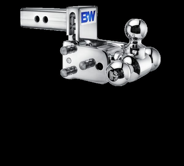 B&W Trailer Hitch Ball Mount, 2 Inch Receiver, Triple Balls, Chrome