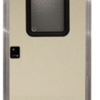 Lippert Square Entry Door, 26" x 68", Off White with Self-Closing Strut