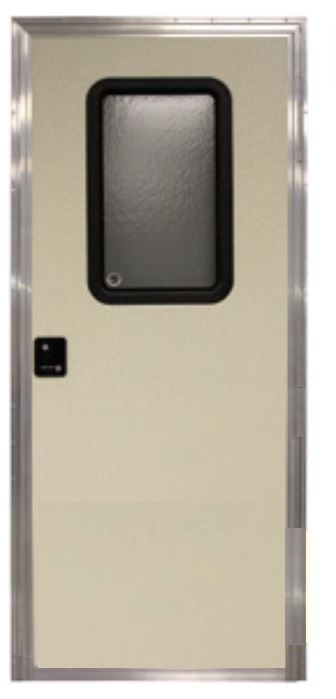 Lippert Square Entry Door, 26" x 72", Off White with Self-Closing Strut