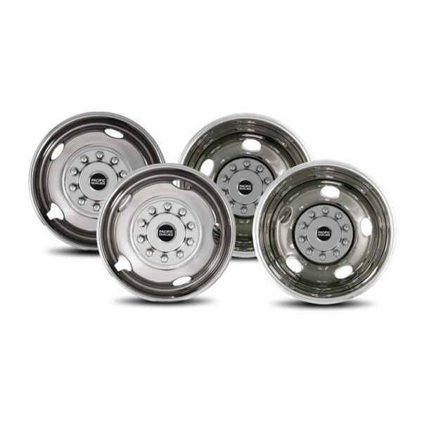 Pacific Dualies 19.5" Wheel Simulator, 5 & 10 Lug, Bolt-On, Set of 4