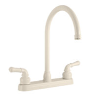 Dura Faucet Single-Piece Kitchen Faucet with High-Arc Spout, Polished White