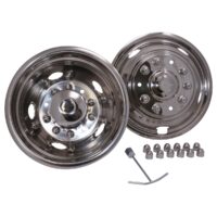 Coast To Coast 19.5 Inch Wheel Simulator, 10 Lug, Dual Rear, Polished Stainless