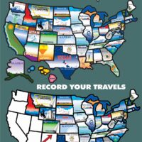State Sticker, 50 State Map, 19-1/2 x 13 Inch, Self Adhesive