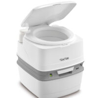 Thetford Porta Potti Portable Toilet, White, Hand Pump, 5.5-Gallon, 16-Inch Seat