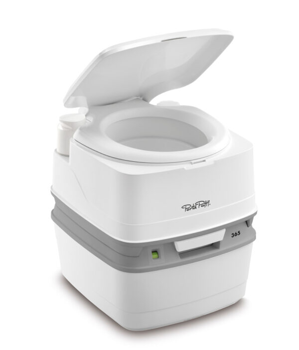 Thetford Porta Potti Portable Toilet, White, Hand Pump, 5.5-Gallon, 16-Inch Seat