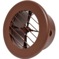 Valterra Heating/Cooling Register, 4" Round Ceiling, Walnut Plastic, No Damper