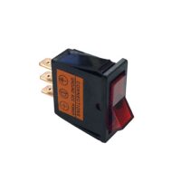 WirthCo Rocker Switch, 20 Amp, 12 Volt, Black and Red with Red Illumination