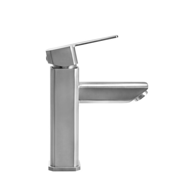 Dura Faucet Lavatory Faucet with 90 Degree Angle Spout, Brushed Nickel