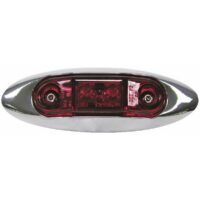 Peterson Oval LED Clearance Light, Red Lens, Silver Housing