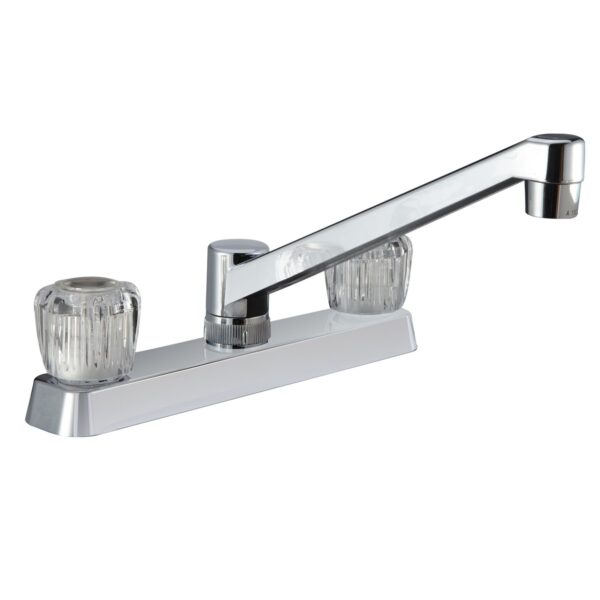 Dura Faucet 2-Handle Low Arc Kitchen Faucet, 8 Inch, Chrome Plated