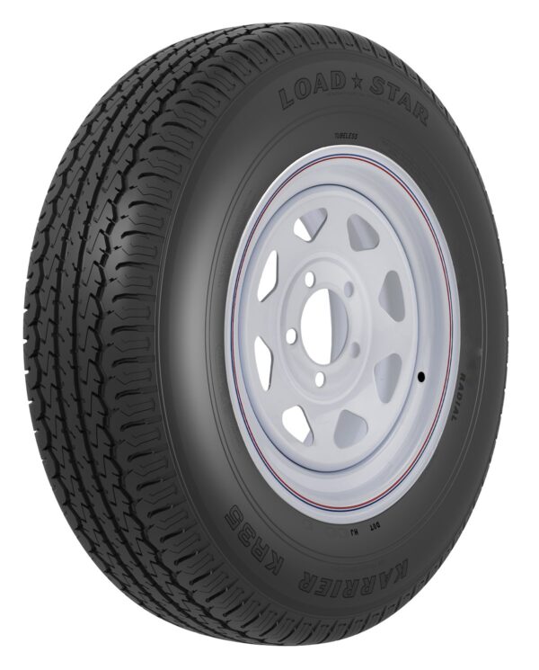 Americana ST-175-80-13 Tire/Wheel Assembly, Radial, White, 13 x 4.5 in