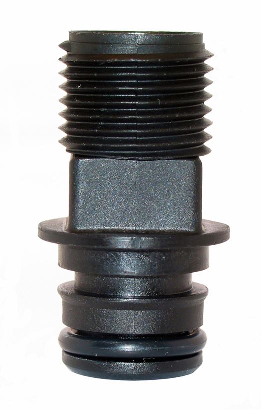 Flojet 1/2 Inch Quick Connect to Male Threaded Adapter, Black