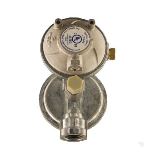 Cavagna Group Low Pressure 2-Stage Propane Regulator, Vertical, 160,000 BTU with Shut-Off Valve