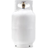 Flame King Propane Tank, 10 lb, Portable, White, Powder Coated