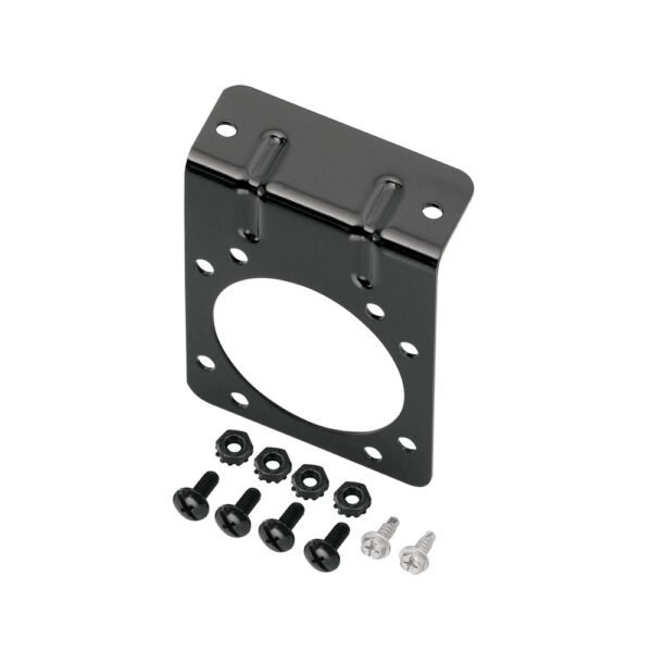 Tow Ready 7-Way Flat Connector Mounting Bracket, 90-Degree Bend, Black