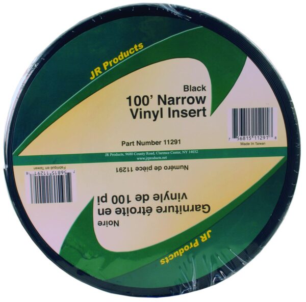 JR Products Trim Molding Insert 3/4 Inch x 100 Feet, Black Vinyl