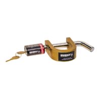 Husky Towing 5th Wheel King Pin Lock, Chrome Plated, Yellow and Silver