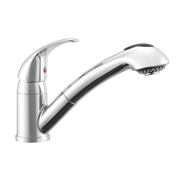 Dura Faucet Single Handle Kitchen Faucet, Pull-Out Sprayer, Chrome