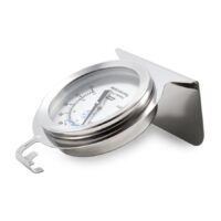Camco RV Refrigerator and Freezer Thermometer, Analog Dial, Stainless Steel