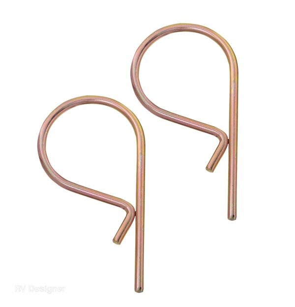 RV Designer Spring Hitch Pin Clip, 5/32 Inch, Gold, Stainless, Set of 2