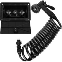 Dura Faucet Exterior Spray Box with Temperature Control, Black, 15 Foot Hose