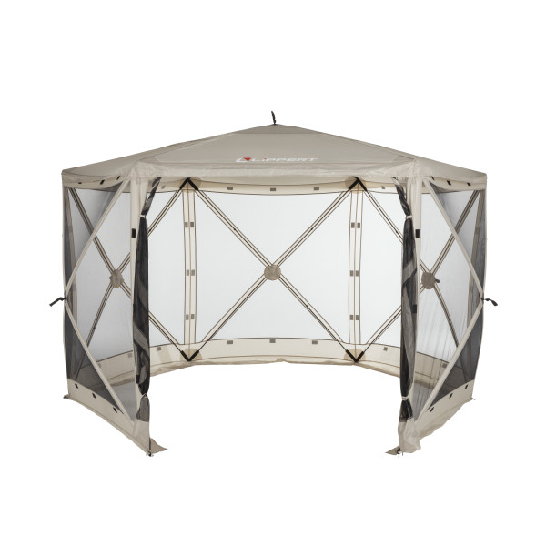 Lippert Portable Popup Gazebo Tan, 12 by 12 Feet, Screened