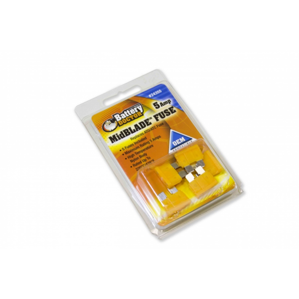 WirthCo Battery Doctor 5-Amp ATC Blade Fuse, Tan, Pack of 5
