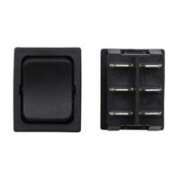 Valterra Push Button Switch, DPDT Heavy-Duty, 3 Amp, Black
