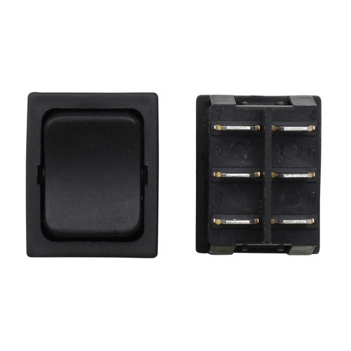 Valterra Rocker Switch, DPDT Heavy-Duty, 3 Amp at 125V, Black