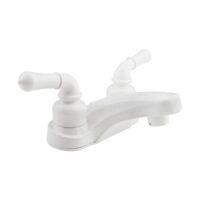 Dura Faucet RV Lavatory Faucet, White, Mid-Arc, 2-Handle